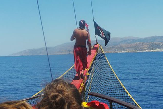 Pirate themed boat trip with lunch in Crete